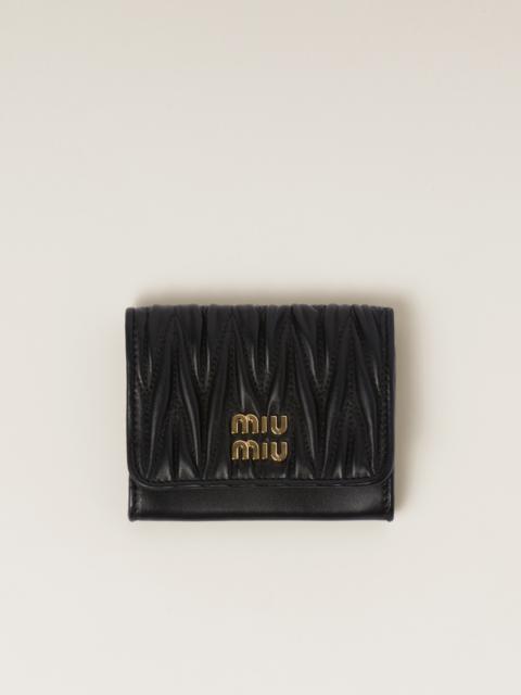 Miu Miu Matelassé nappa leather card holder