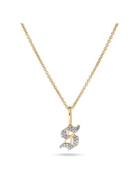 STONE AND STRAND Gothic Pave Initial Necklace