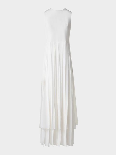 AKRIS Sleeveless Pleated Ribbon Silk Crepe Gown