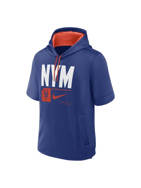 New York Mets Tri Code Lockup Men's Nike MLB Short-Sleeve Pullover Hoodie