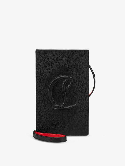 By My Side logo-embossed grained-leather phone pouch