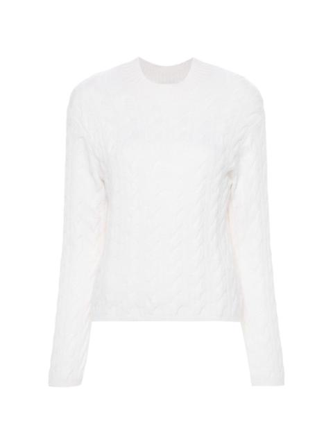 mock-neck cable-knit jumper