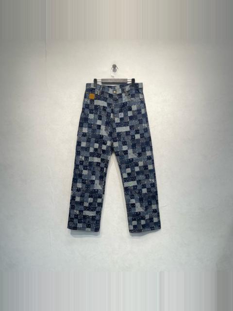 Louis Vuitton Louis Vuitton x Nigo Collaboration Damier-Pattern Denim Trousers