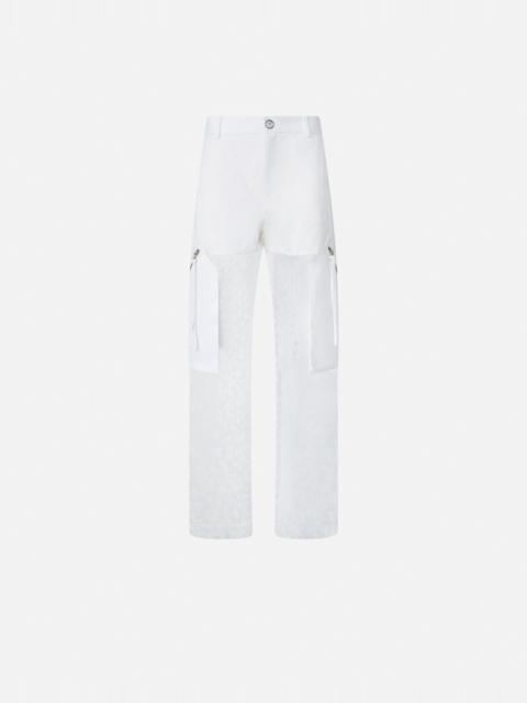 PINKO PRINTED TRANSPARENT LONG TROUSERS