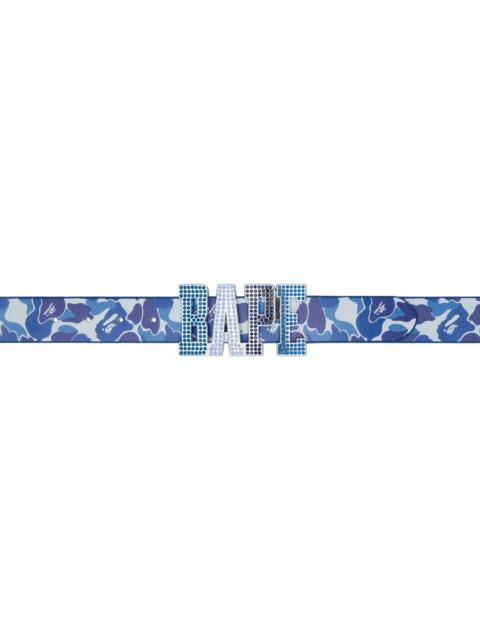 A BATHING APE® Blue ABC Camo 'Bape' Leather Belt