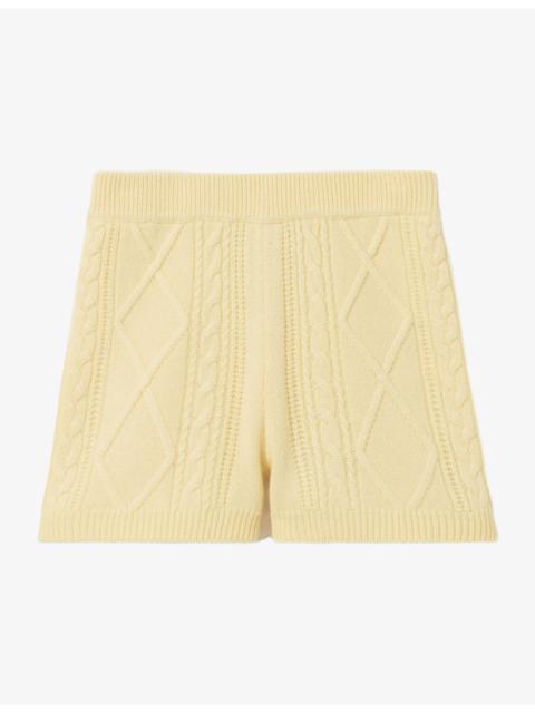 Claudie Pierlot Jacquard Cable-Knit Wool and Cashmere-Blend Shorts