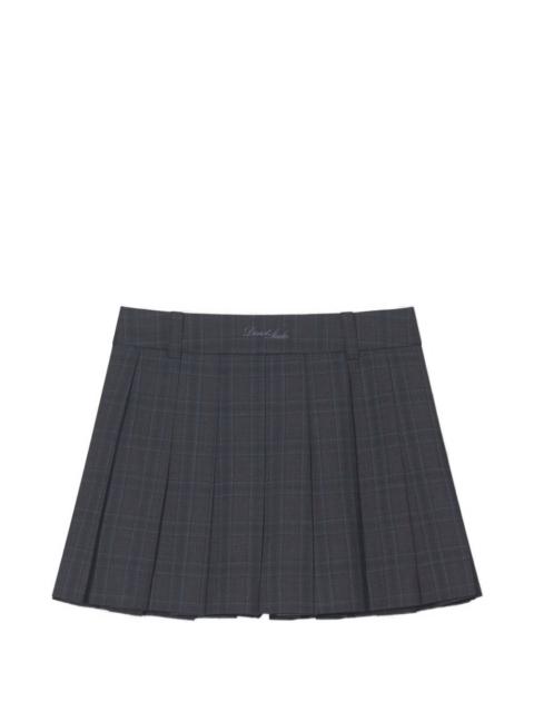 Dunst pleated checked mini skirt