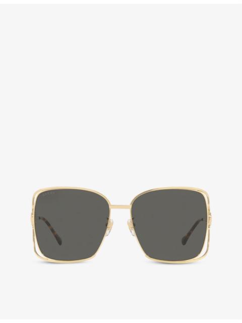 GUCCI GG1020S square-frame metal sunglasses
