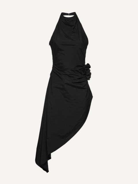 MAGDA BUTRYM High neck asymmetrical midi dress in black