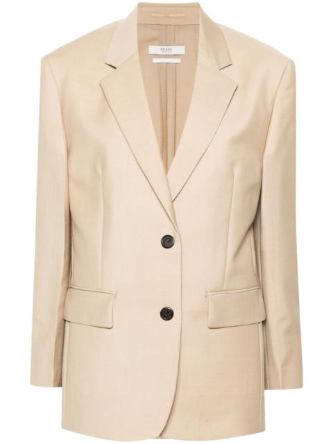 Prada logo-triangle single-breasted blazer