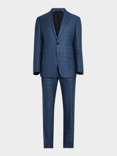 GIORGIO ARMANI Men's Blurred Windowpane 240G Suit