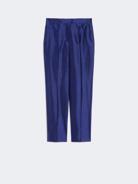 Max Mara ORATA Silk Shantung cigarette trousers - CORNFLOWER BLUE