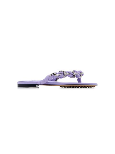 Bottega Veneta Dot Lagoon Chain Flat Sandals purple