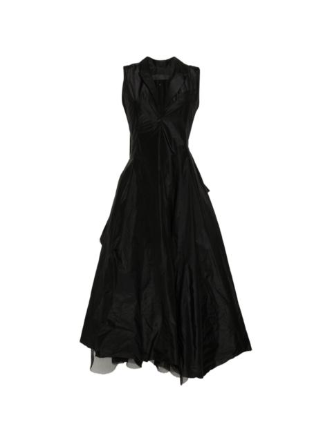 raw-cut layered maxi dress