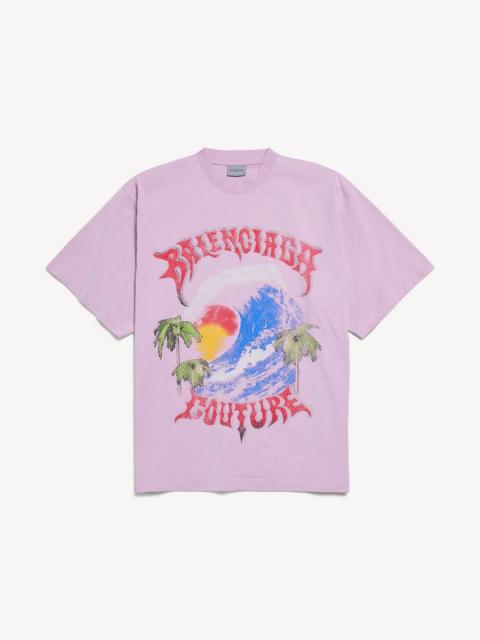 BALENCIAGA Women's Vintage Surfer Oversized T-shirt in Old Pink