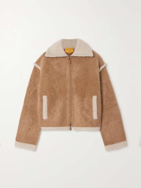 GUEST IN RESIDENCE Grizzly bouclé-trimmed cashmere jacket Tan