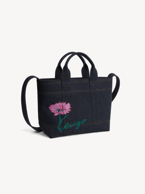 KENZO 'KENZO Tulip' small tote bag in denim-like twill