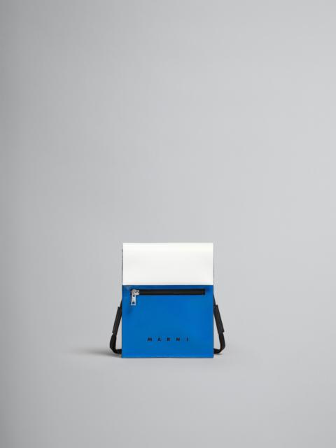 Marni TRIBECA SHOULDER BAG IN WHITE AND BLUE