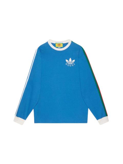 GUCCI Gucci x adidas Cotton Jersey T-Shirt Blue