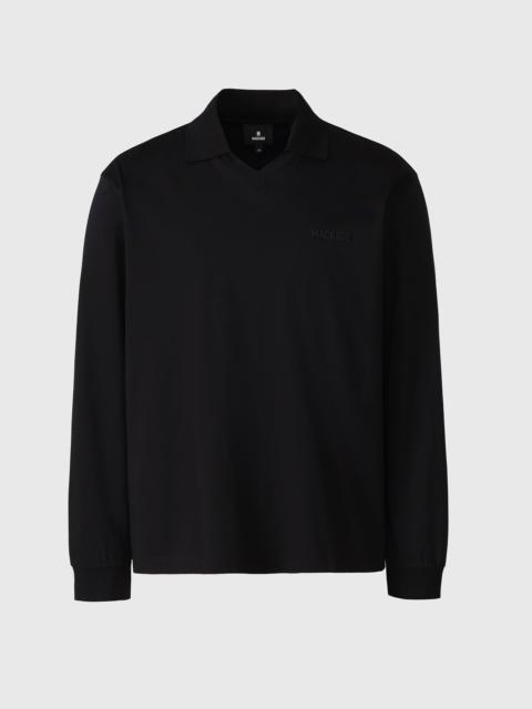 MACKAGE ALFONZO Organic cotton jersey long sleeve polo shirt