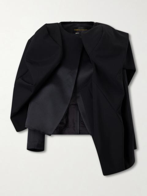 Comme Des Garçons Wool And Satin-trimmed Crepe Jacket
