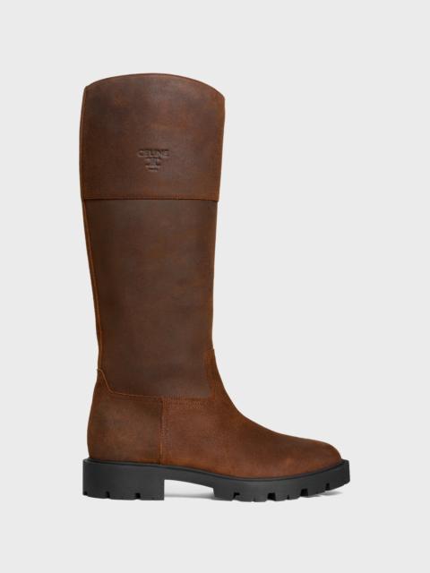 CELINE MARGARET - HIGH BOOT IN WAXED SUEDE CALFSKIN