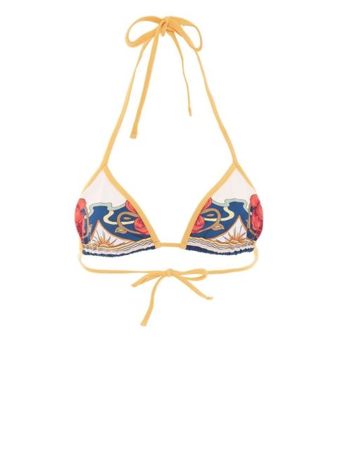 La DoubleJ tropical-print bikini top