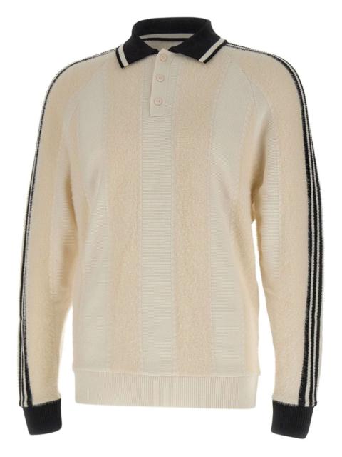adidas polo-neck stripe-detail sweater
