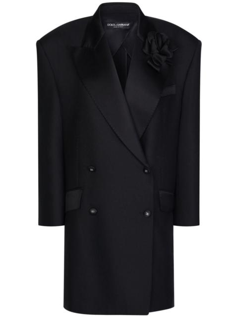 Dolce & Gabbana floral-appliquÃ© wide-lapels blazer