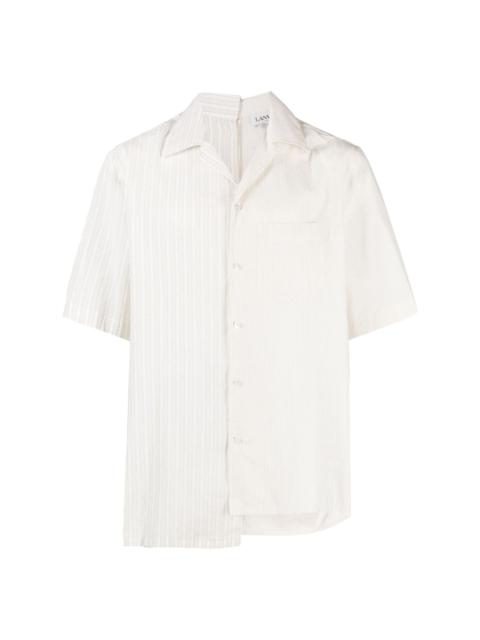 Lanvin mix-stripe asymmetric cotton shirt