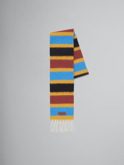 Marni BLUE STRIPED BRUSHED ALPACA SCARF