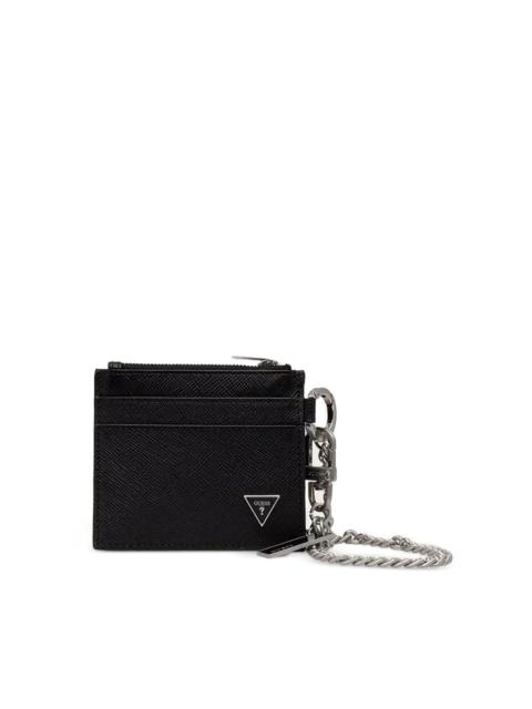 GUESS USA Milano saffiano-leather chain-link card holder