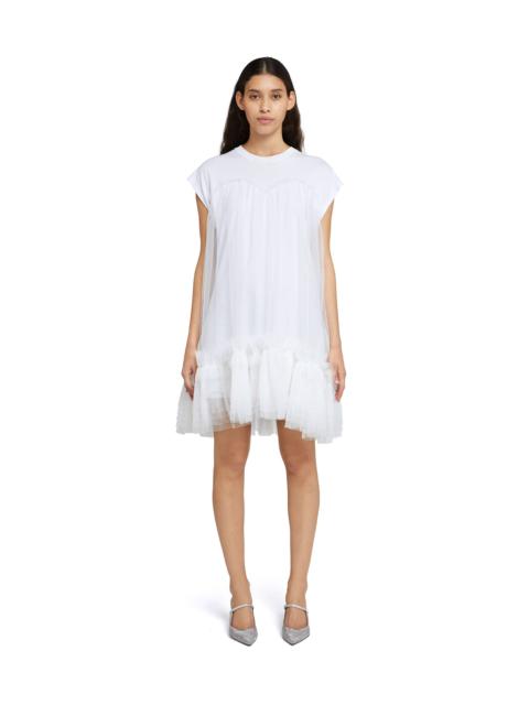 MSGM Short-sleeve cotton mini dress with tulle details