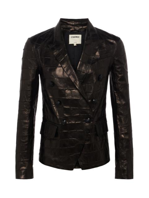 L'AGENCE Kenzie Leather Blazer