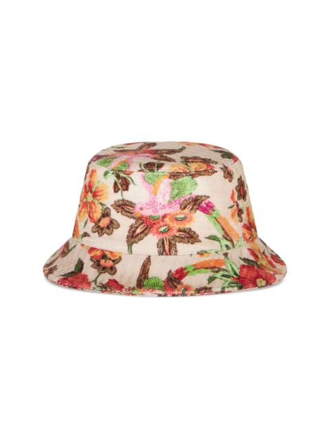 tropical-print bucket hat