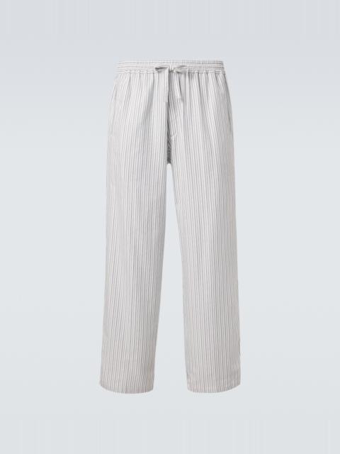 UMITBENAN Julian striped cotton poplin wide-leg pants