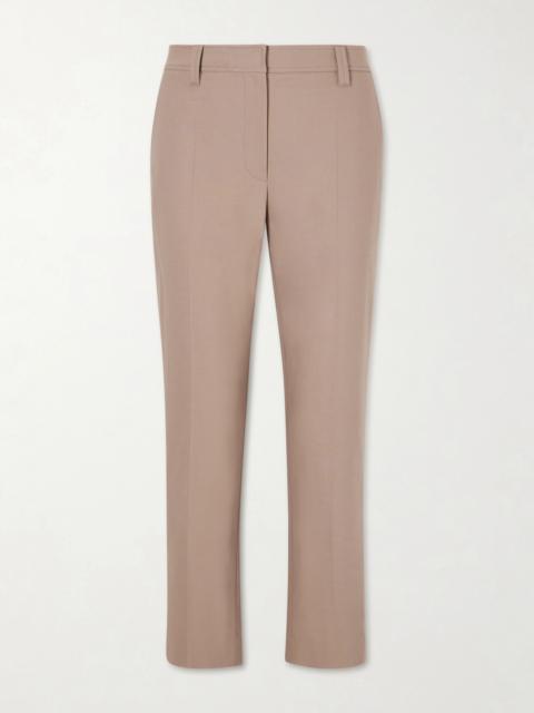 Brunello Cucinelli Cropped Stretch-cotton Slim-leg Pants