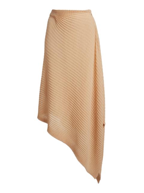 Victoria Beckham Draped Knit Strech-Cotton Midi Skirt khaki