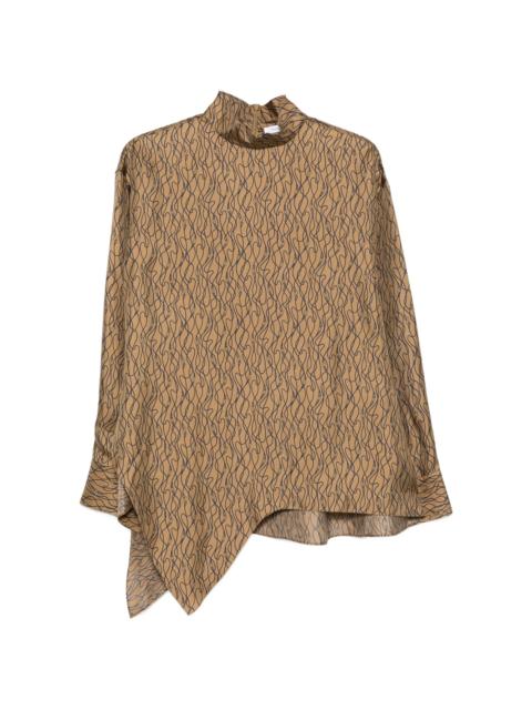 FERRAGAMO Ferragamo Graphic-print Asymmetric Blouse