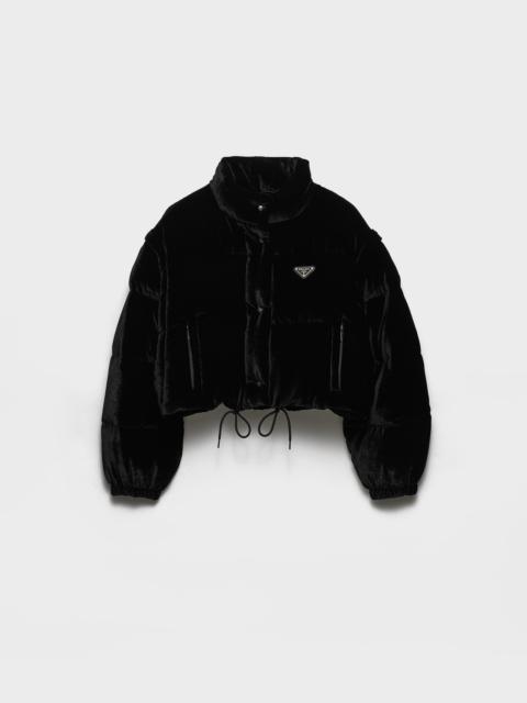 Prada Convertible cropped velvet down jacket