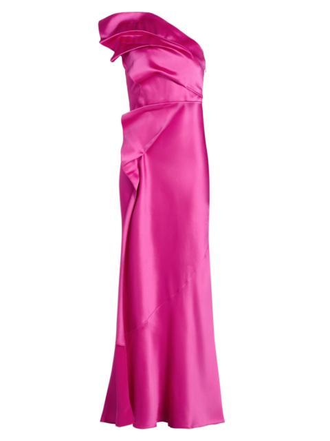 Acler Women's Werona One-Shoulder Satin Gown - Pink Topaz