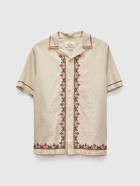 Portuguese Flannel Folcore Embroidery Shirt in Natural