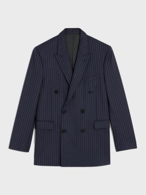 CELINE boxy jacket in striped cashmere wool