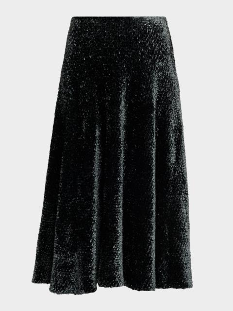 Alaïa Velvet A-Line Midi Skirt