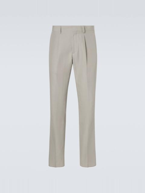LARDINI Linen, cotton, and silk chinos