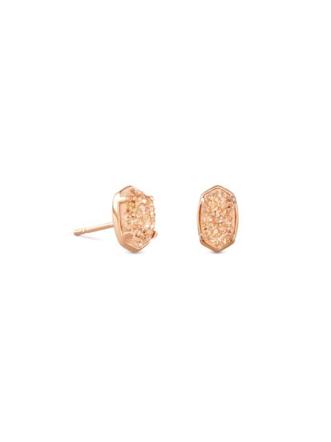 KENDRA SCOTT Emilie Rose Gold Stud Earrings in Sand Drusy