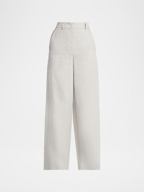 GIORGIO ARMANI Linen Straight-Leg Trousers