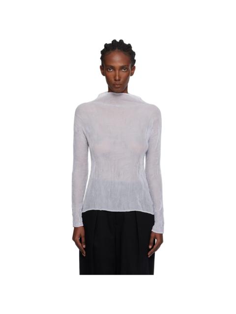 ISSEY MIYAKE Purple Chiffon Twist Top
