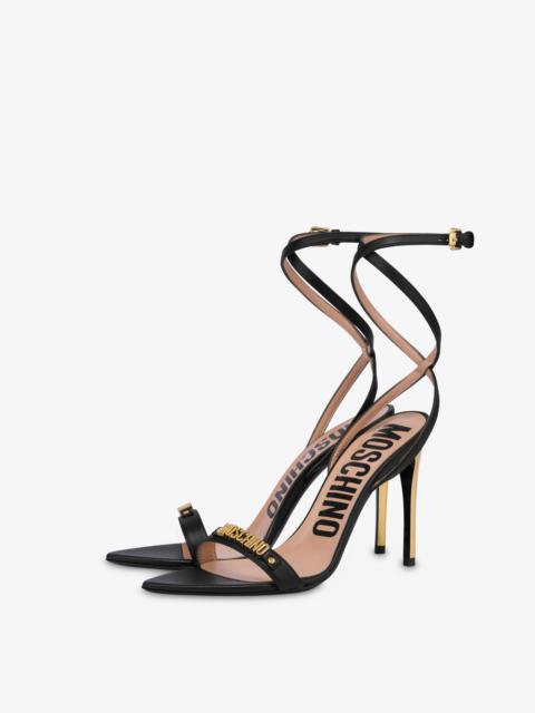 Moschino MINI LETTERING NAPPA LEATHER SANDALS