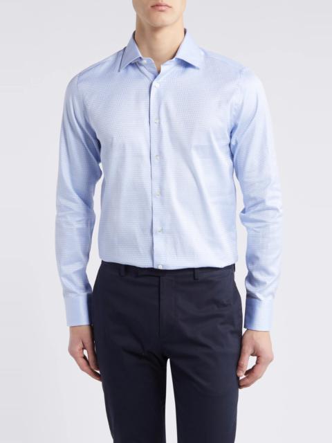 Canali Regular Fit Geometric Pattern Dress Shirt